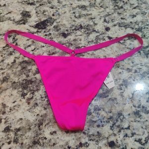 Vintage Victoria's Secret Charm V-String O/S NWT Hot Pink
